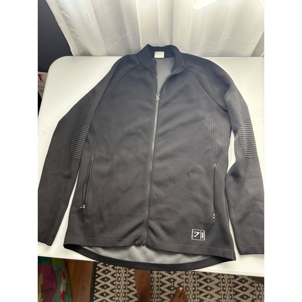 Gymshark Mens Black‎ Full Zip Jacket Size M Training Workout Running Fitness